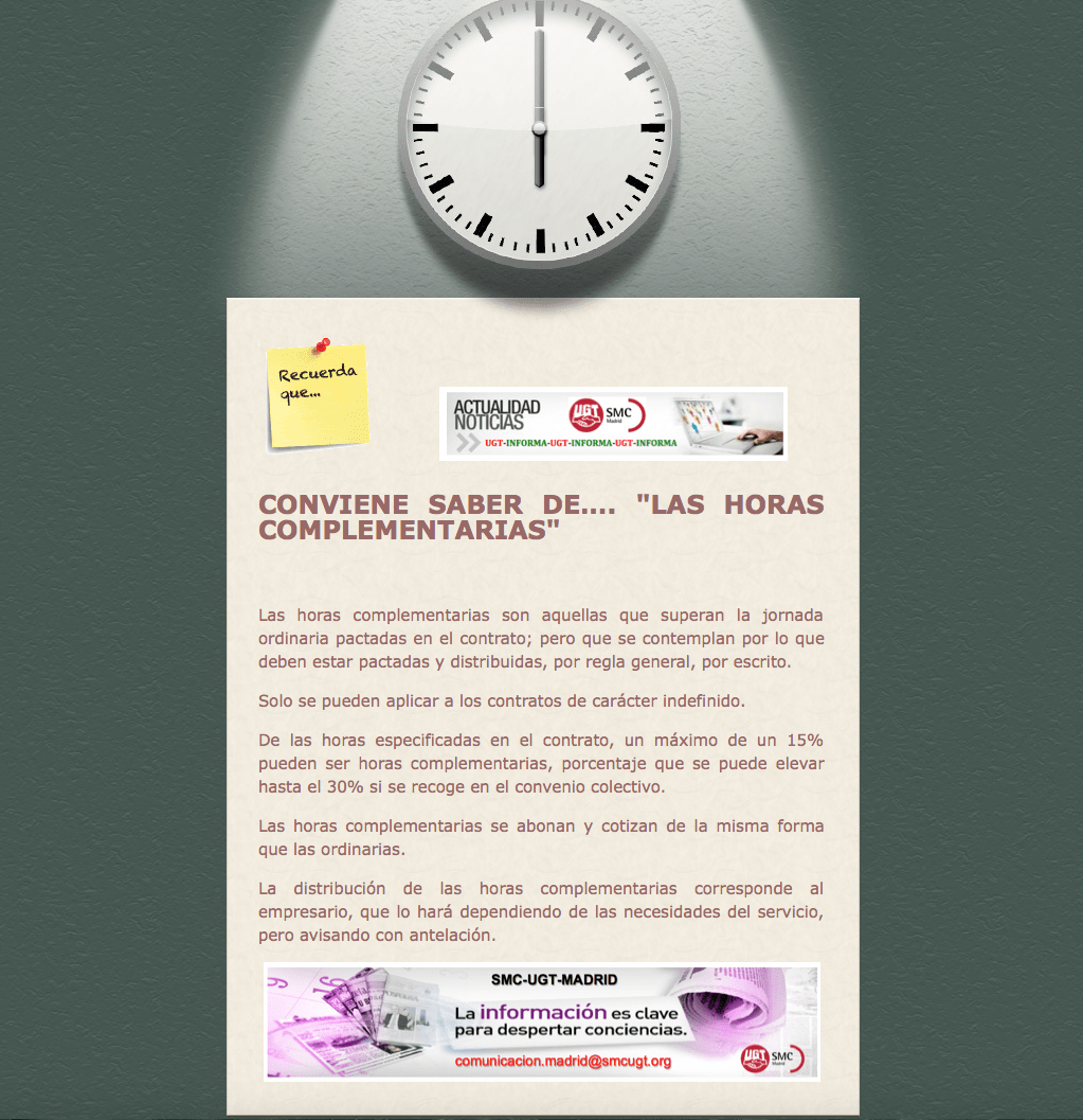 LAS HORAS COMPLEMENTARIAS