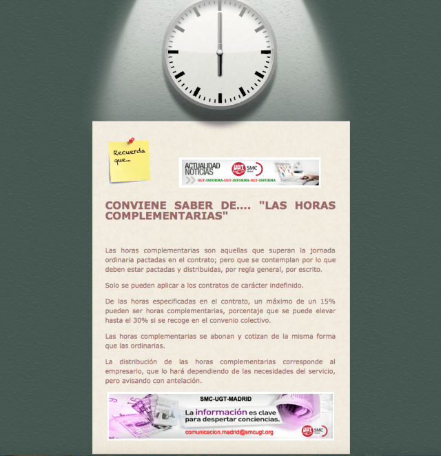 LAS HORAS COMPLEMENTARIAS