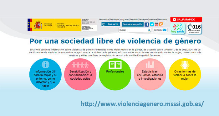 Todos los recursos e información en la nueva web sobre violencia de género.