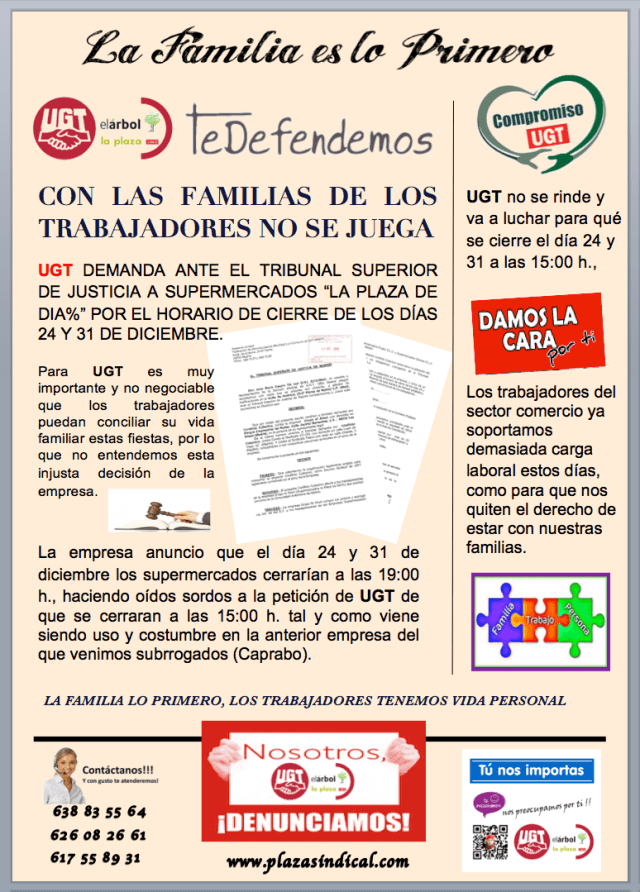 CON LAS FAMILIAS DE LOS TRABAJADORES NO SE JUEGA