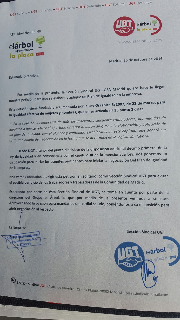 UGT solicita que se elabore y aplique un Plan de Igualdad de Supermercados la Plaza de DIA%.jpg