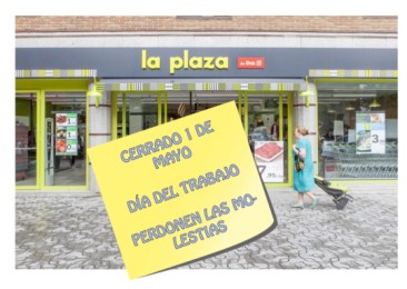 UGT consigue que Supermercados la Plaza de DIA% rectifique y no abra el 1º de Mayo.
