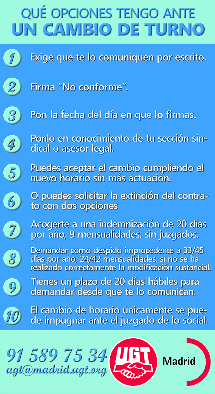 ¿Qué opciones tengo ante un cambio de turno?