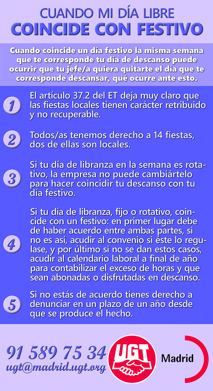 ¿Qué sucede cuando mi día libre coincide con un festivo?