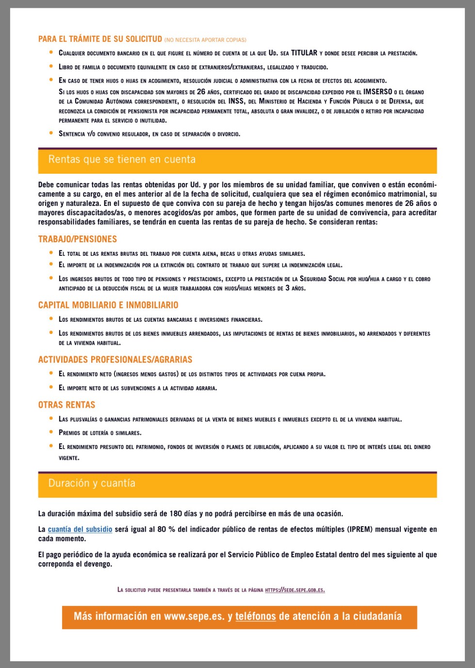 SED, Subsidio extraordinario por desempleo