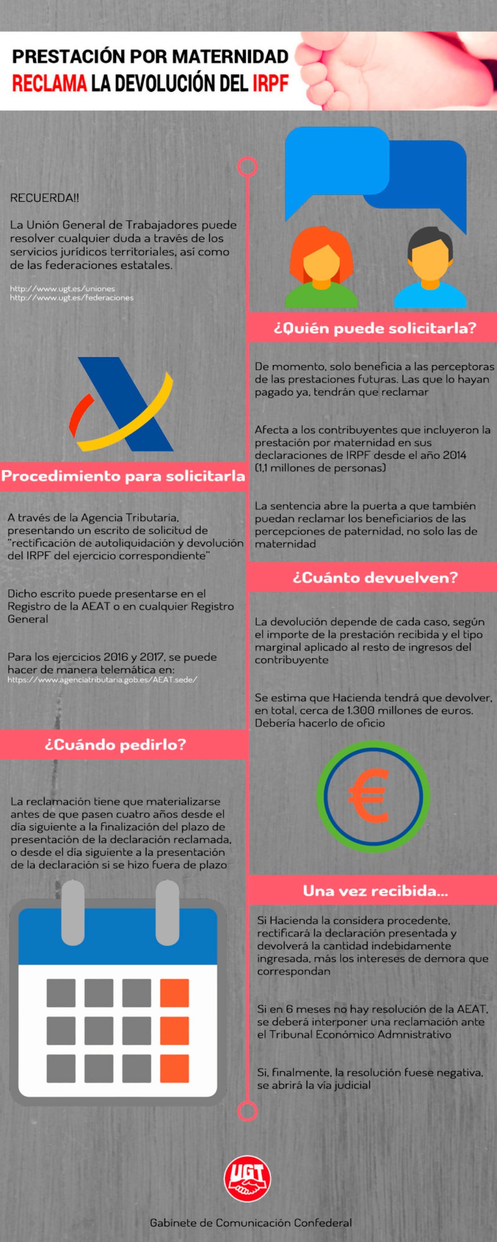 prestacion por maternidad reclama devolucion irpf