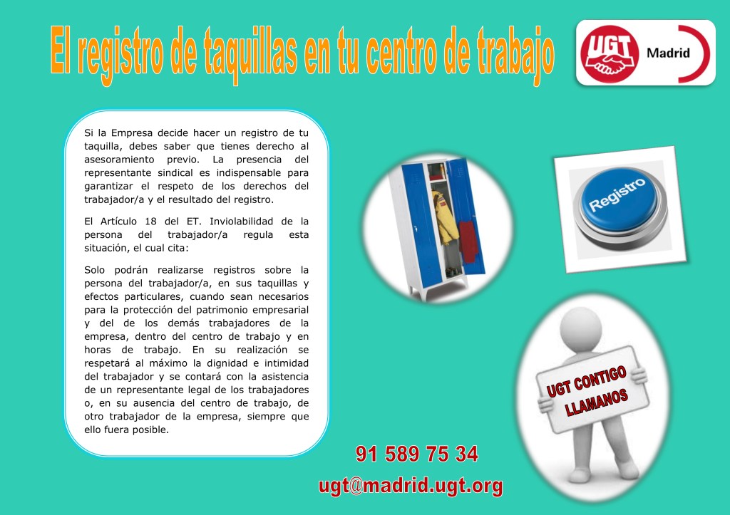 Recuerda tus derechos frente al registro de taquillas en tu centro de trabajo.