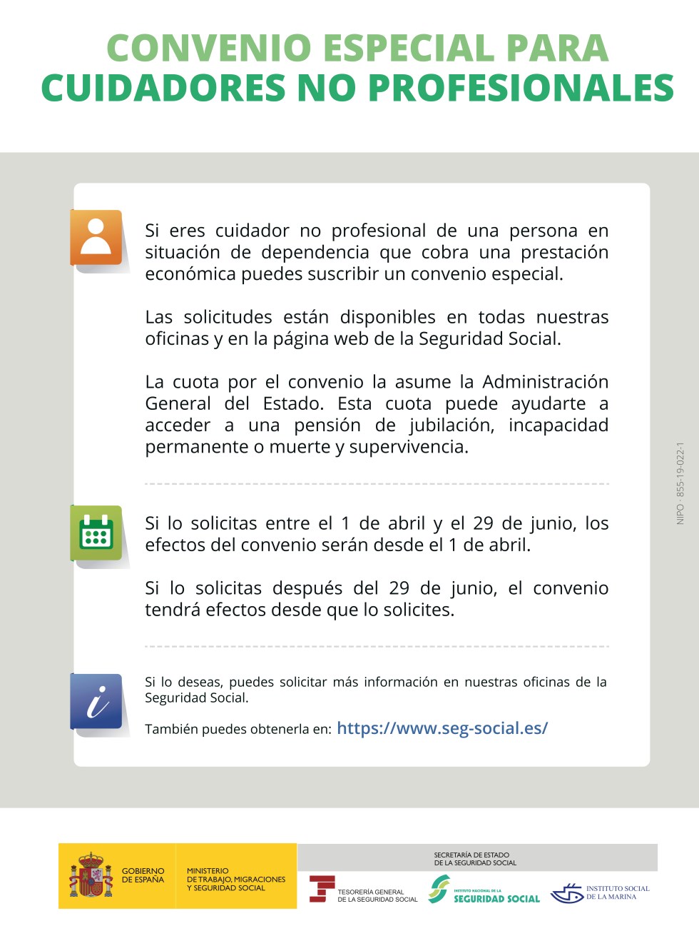 Convenio especial para cuidadores no profesionales