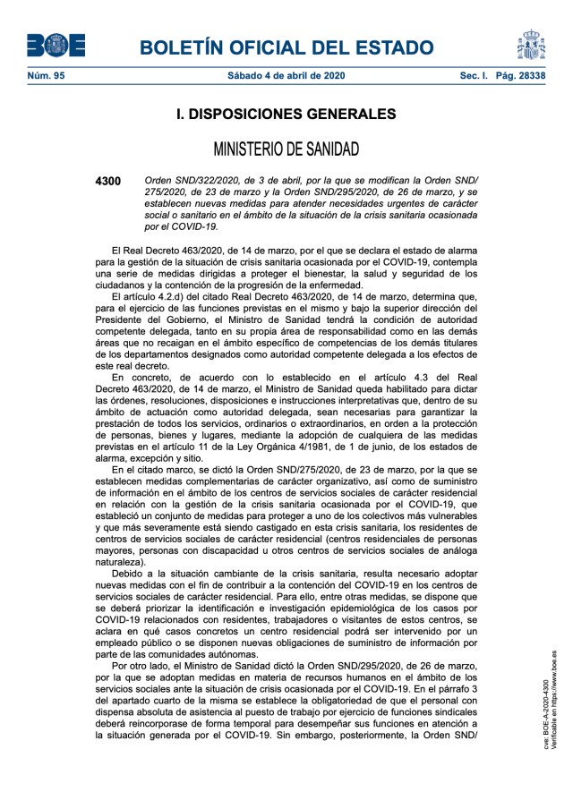 BOLETÍN OFICIAL DEL ESTADO Sábado 4 de abril de 2020.