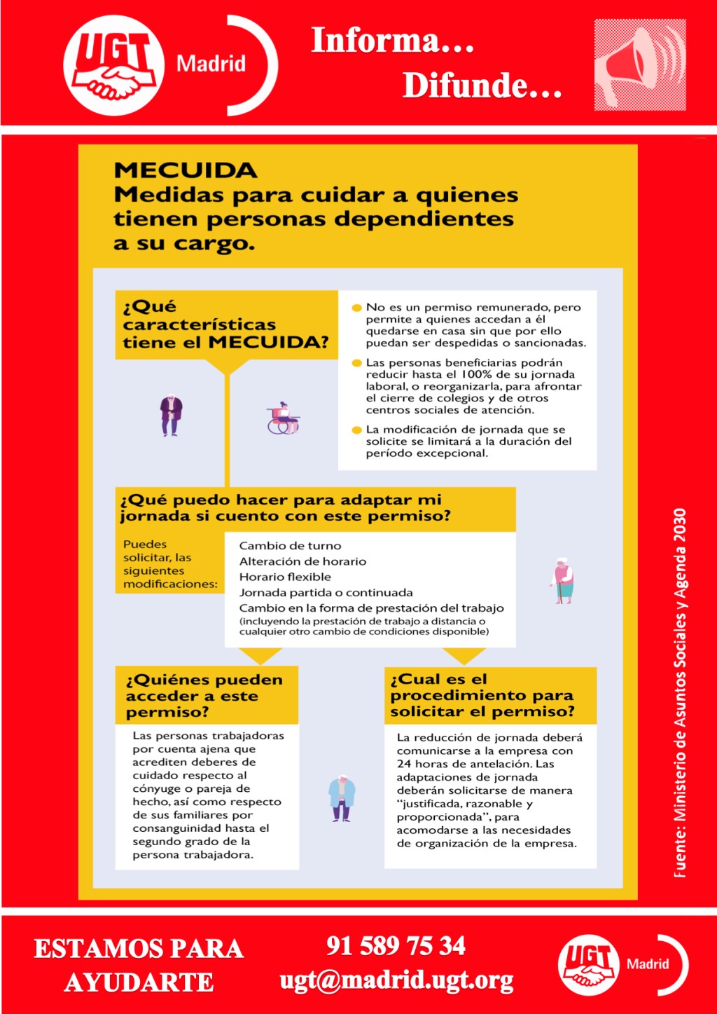 Medidas para quienes tienen personas dependientes a su cargo.