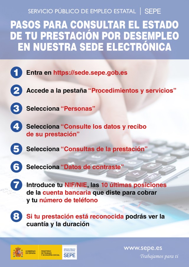 Pasos para consultar el estado de tu prestación por desempleo.