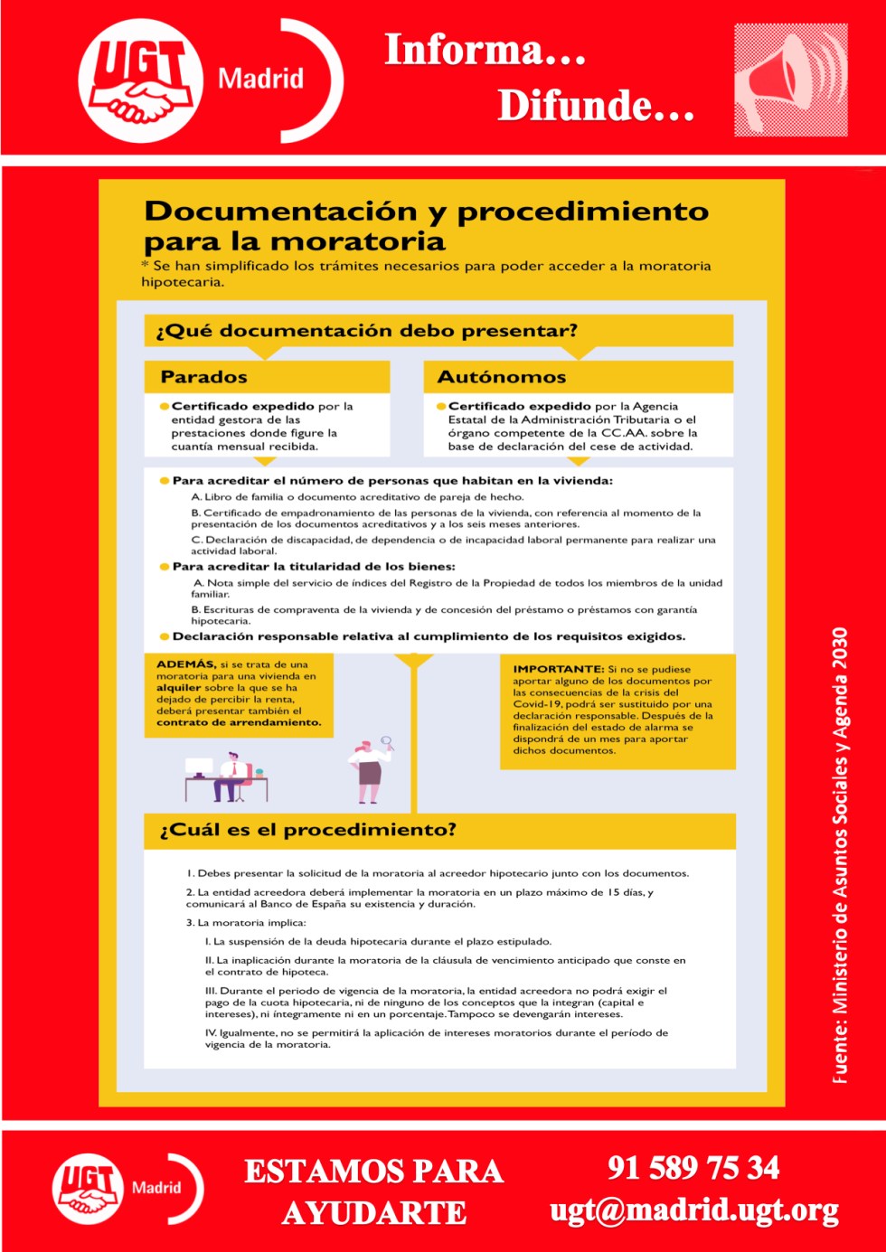 Documentación y procedimiento para la moratoria de la deuda hipotecaria