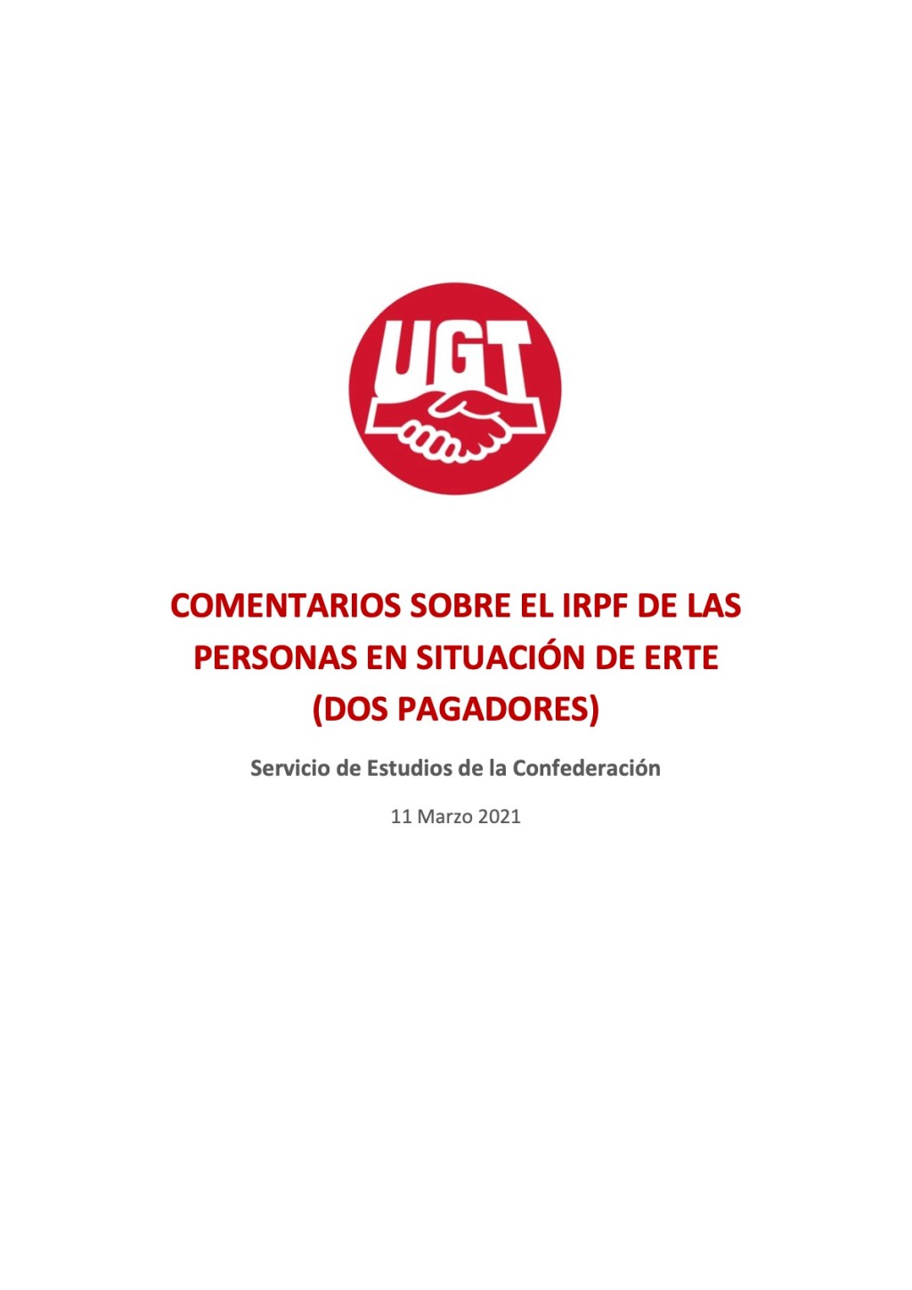 IRPF DE LAS PERSONAS EN SITUACIÓN DE ERTE (DOS PAGADORES)