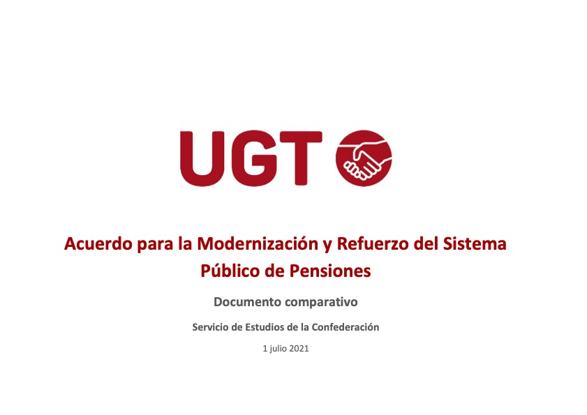 ACUERDO PARA LA MODERNIZACIÓN Y REFUERZO DEL SISTEMA PÚBLICO DE PENSIONES