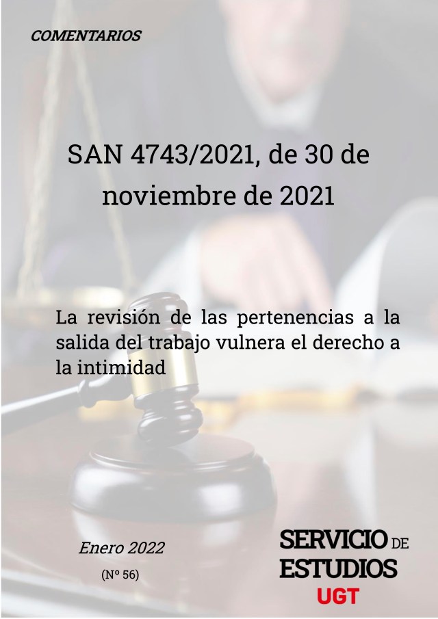 La revisión de las pertenencias a la salida del trabajo vulnera el derecho a la intimidad