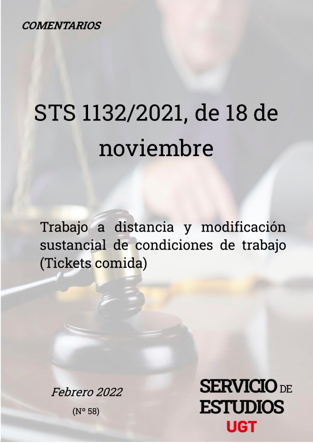 📌 Trabajo a distancia y modificación sustancial de condiciones de trabajo 👉 (Tickets comida).