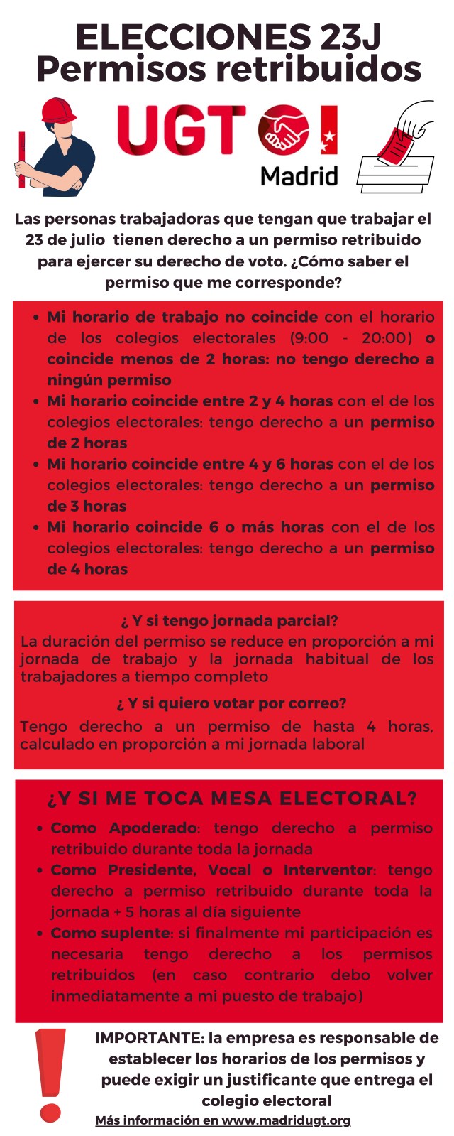 ELECCIONES 23J Permisos retribuidos