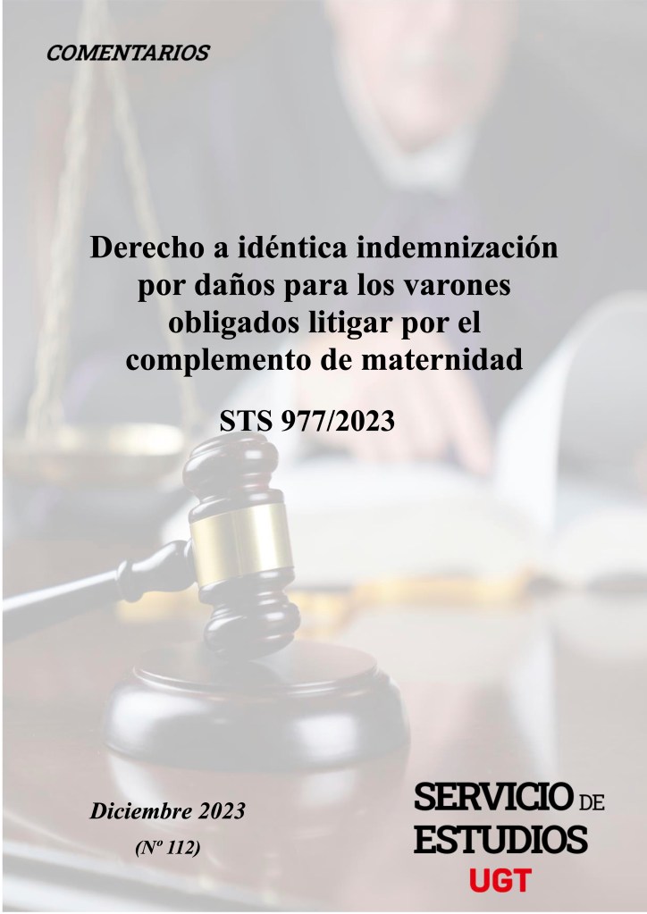 Indemnización por daños para los varones por el complemento de maternidad