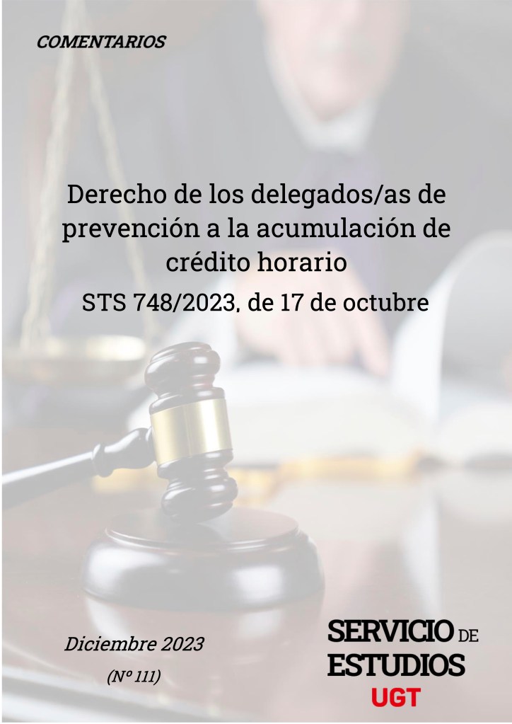 Derecho de los delegados/as de prevención a la acumulación de crédito horario
