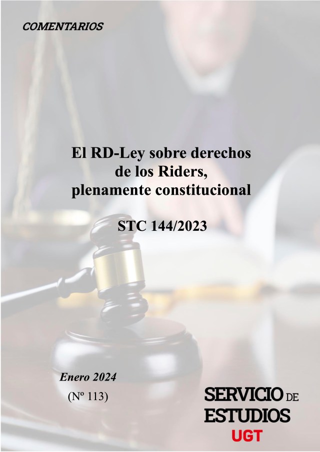 El RD-Ley sobre derechos de los Riders, plenamente constitucional STC 144/2023