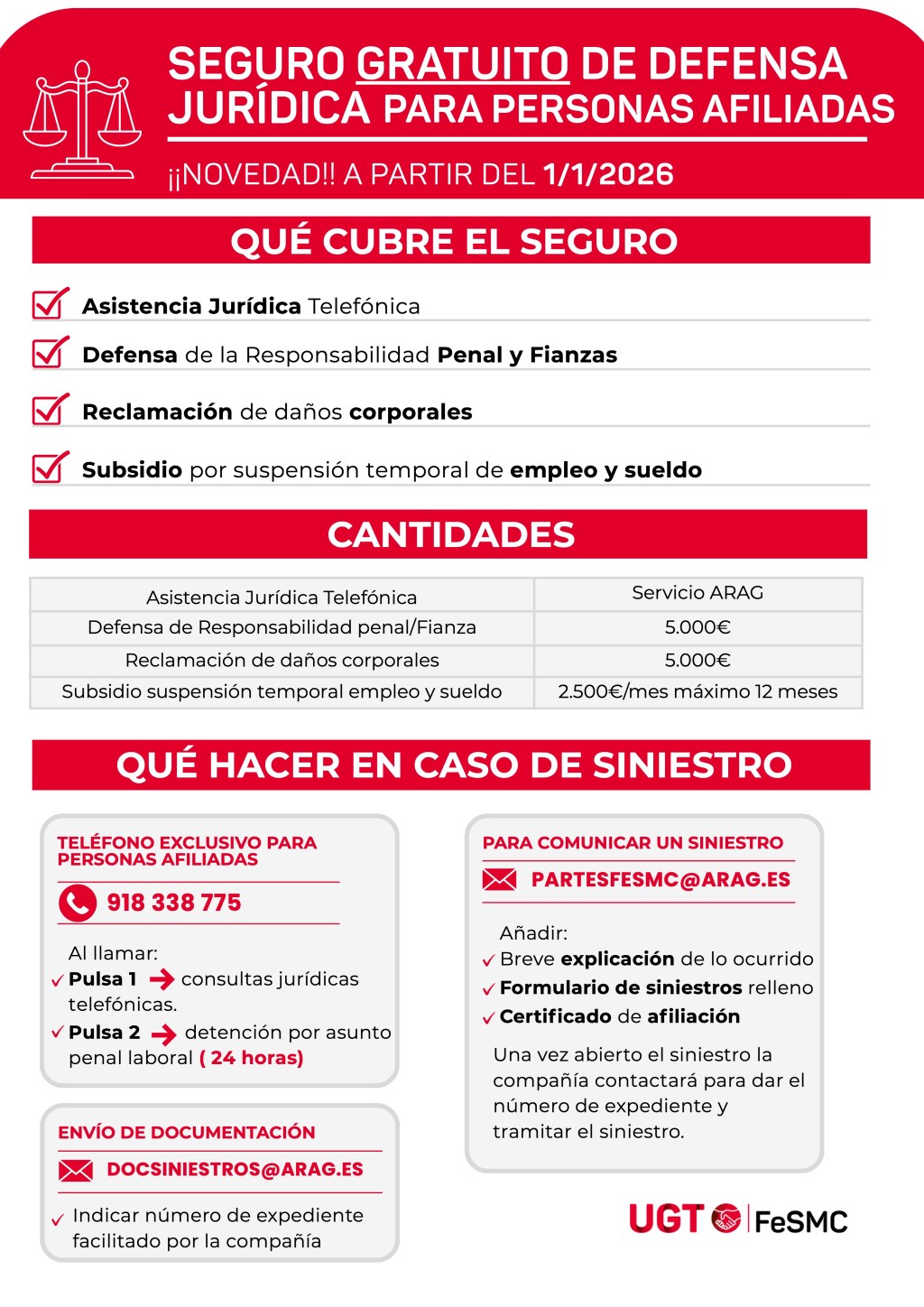 SEGURO GRATUITO DE DEFENSA JURÍDICA PARA PERSONAS AFILIADAS